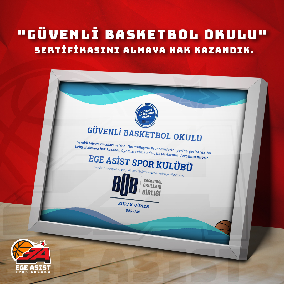 Güvenli Basketbol Okulu Sertifikası